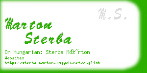 marton sterba business card